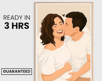 couple portrait, gift for couple, faceless portrait, engagement drawing, boyfriend portrait, family portrait, custom gift, Faceless Gift