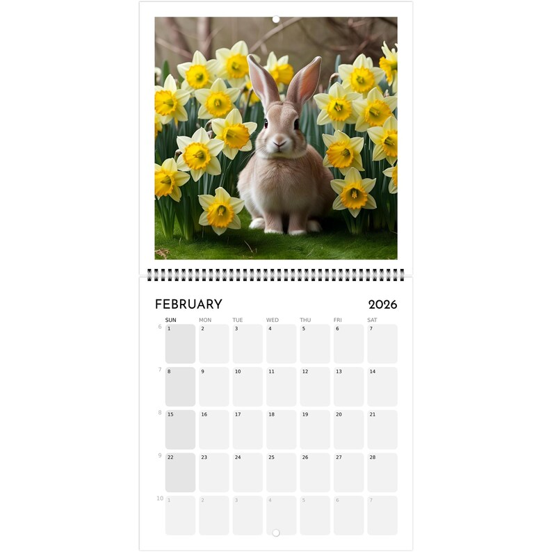 2025 Bunny & Floral Wall Calendar – Cute Rabbit Art, Nature-inspired ...