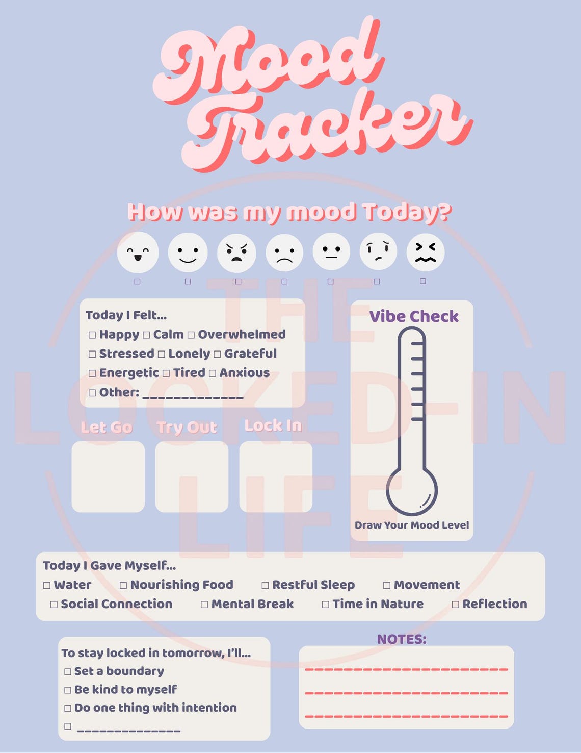 Mood Tracker Printable Mental Health Check in PDF Daily Emotional Mood Tracker Printable Mental Health Check in PDF Daily Emotional
