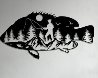 Custom Bass Fishing Metal Sign | Personalized Fisherman Wall Art | Outdoor Fish Decor | Gift for Him, Dad, or Groomsmen