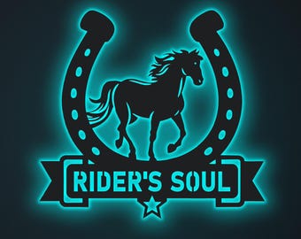 Insegna da parete a LED a forma di cavallo, luce rustica luminosa con cavallo, lampada da parete per amanti dei cavalli, decorazione rustica per stanze o stalle, luce a tema per gli amanti dei cowboy.