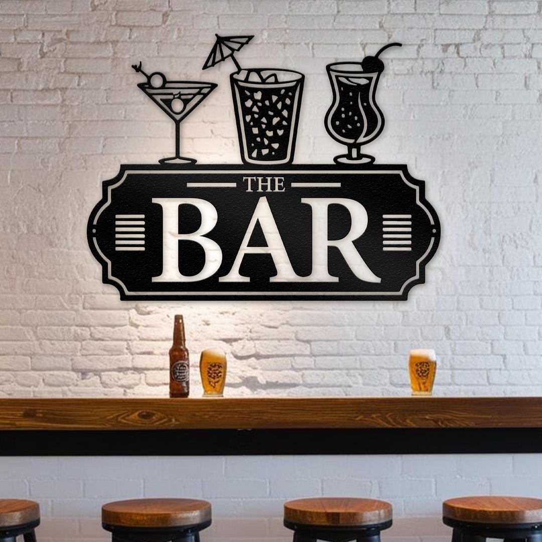Custom Metal Bar Sign Wall Decor, Metal Sign for Home Pub, Kitchen, or ...