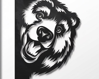 Bear Metal Wall Art, Cabin Lodge Bear Decor, Rustic Bear Door Sign, Funny Outdoor Bear Welcome Sign, Bear Lover Gift