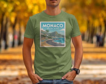 Monaco Racing Graphic Tee: Vintage Coastal Travel Shirt