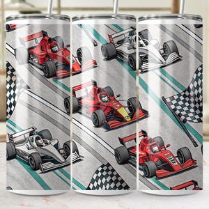Racing Cars Tumbler Wrap, 20 oz Skinny Tumbler PNG, Formula Race Car Sublimation Designs, Car Race Tumbler Wrap, Digital Download