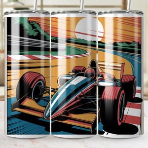 Racing Car Tumbler Wrap, 20oz Skinny Tumbler PNG, Race Car Sublimation Design, Auto Racing Tumbler Wrap, Digital Download