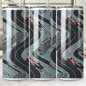 Racing Car Tumbler Wrap, Formula Race Track PNG, Sublimation Design, 20 Oz Skinny Tumbler, Motorsport Tumbler, Digital Download
