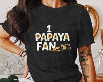 No 1 Papaya Racing Fan T-Shirt: Funny Formula 1 Motorsport Graphic Tee
