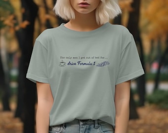 T-shirt graphique amusant de Formule 1 : t-shirt pour fans de café et de course