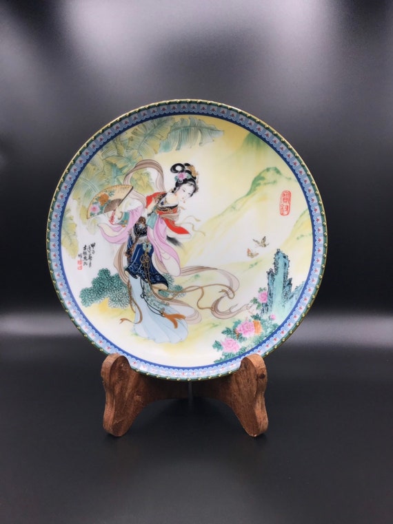 Imperial Jingdezhen Porcelain Plates-8.5 Diameter-Beauties Of The Red Mansion Collection Of Limited-Edition Plates by Master Artisan Zhao Huimin-Pao-Chai 1st In Series Of 12