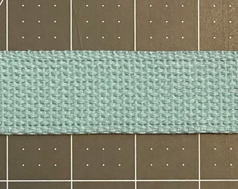 1.25” Light Blue Cotton Webbing by the Yard