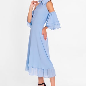 cold shoulder wedding guest dress Weiqiqre Womens Dresses Summer V Neck Short Sleeve Maxi High Waist Split Long Dress, Women's, Size: 2XL, Blue Whether you are dressing it for bridesmaid Ever-Pretty Chic Spaghetti Strap Chiffon