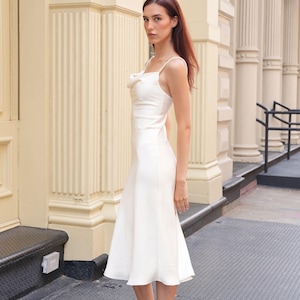 plunge cowl neck floor length dress in ivory Plunge Cowl-Neck Maxi Dress by BHLDN in White, Women's Size: Large