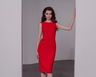 Timeless Red Midi Dress