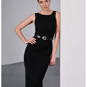 Black Midi Dress – Elegant Cocktail Dress | Minimalist Little Black Dress | Formal Wear for Women