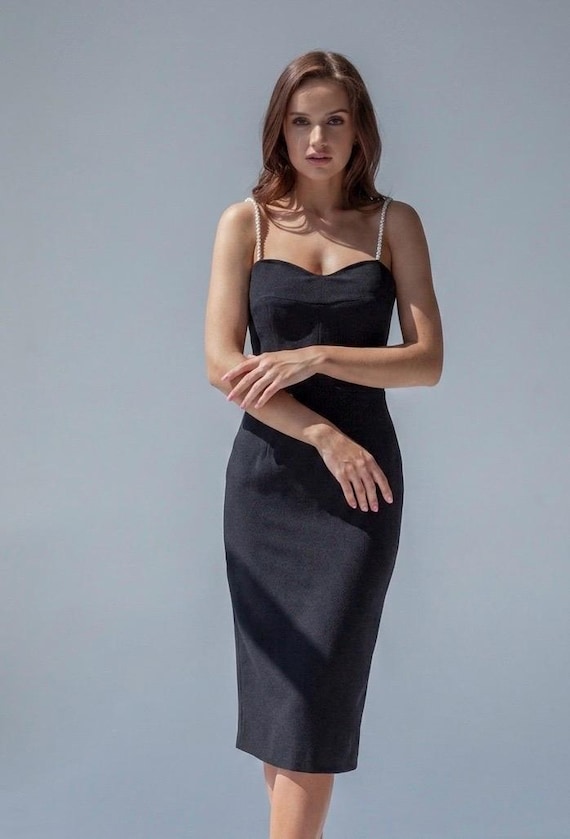 classic black midi dress Black Original Midi Layering Dress | Modest Midi Dress