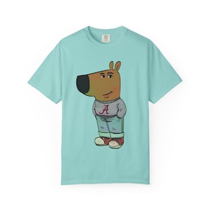 Chemise Alabama Chill Guy | T-shirt personnage de football universitaire | T-shirt en coton unisexe | Chemise graphique de dessin animé | Cadeau pour les amoureux des chiens