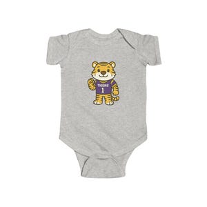 Tigers Baby Bodysuit (NB-24M) | Louisiana Football Infant Jersey Onesie | Geaux Football Baby Shower Gift | Toddler Apparel image 2