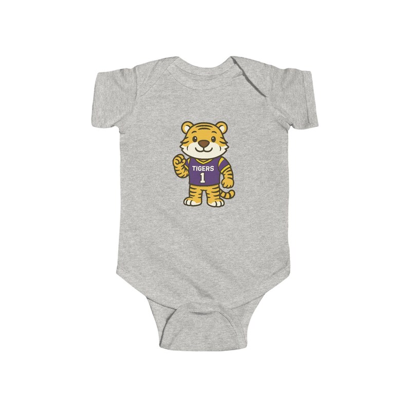 Tigers Baby Bodysuit (NB-24M) | Louisiana Football Infant Jersey Onesie | Geaux Football Baby Shower Gift | Toddler Apparel image 2