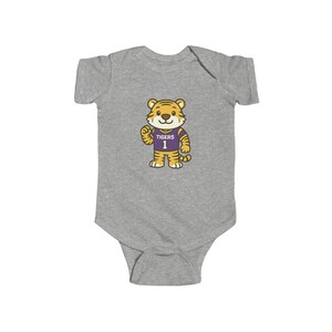 Tigers Baby Bodysuit (NB-24M) | Louisiana Football Infant Jersey Onesie | Geaux Football Baby Shower Gift | Toddler Apparel image 3