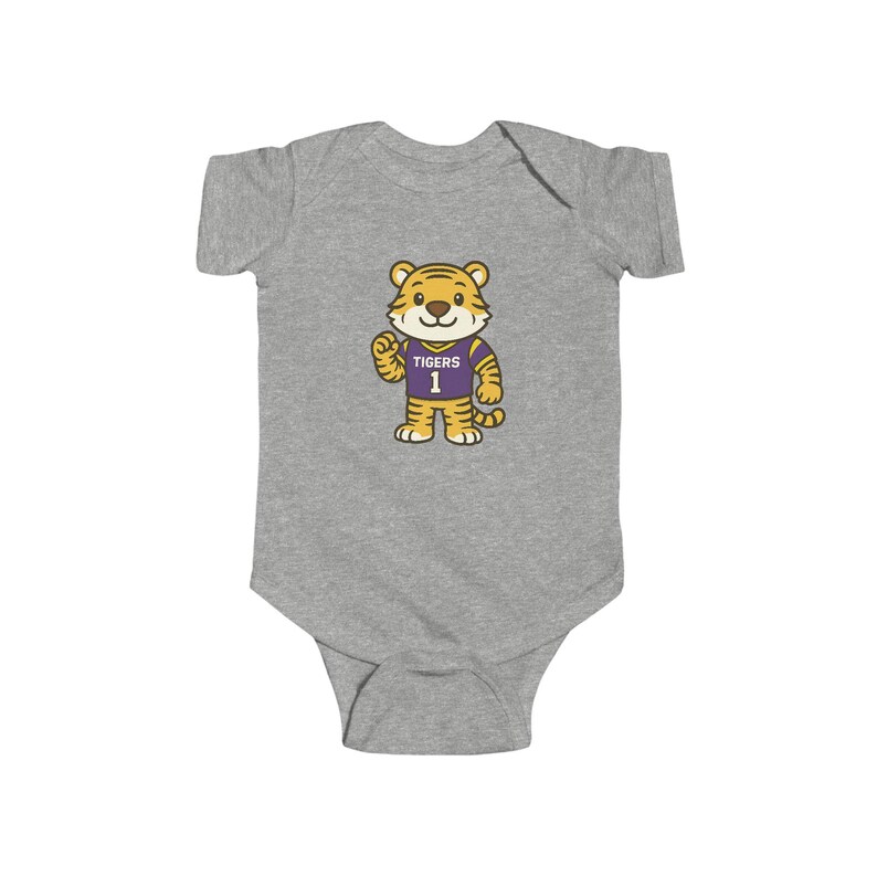 Tigers Baby Bodysuit (NB-24M) | Louisiana Football Infant Jersey Onesie | Geaux Football Baby Shower Gift | Toddler Apparel image 3