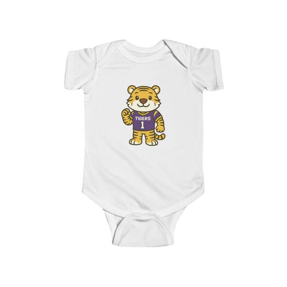 Tigers Baby Bodysuit  (NB-24M) | Louisiana Football Infant Jersey Onesie | Geaux Football Baby Shower Gift | Toddler Apparel
