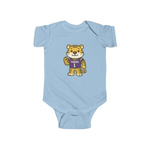 Tigers Baby Bodysuit (NB-24M) | Louisiana Football Infant Jersey Onesie | Geaux Football Baby Shower Gift | Toddler Apparel image 5
