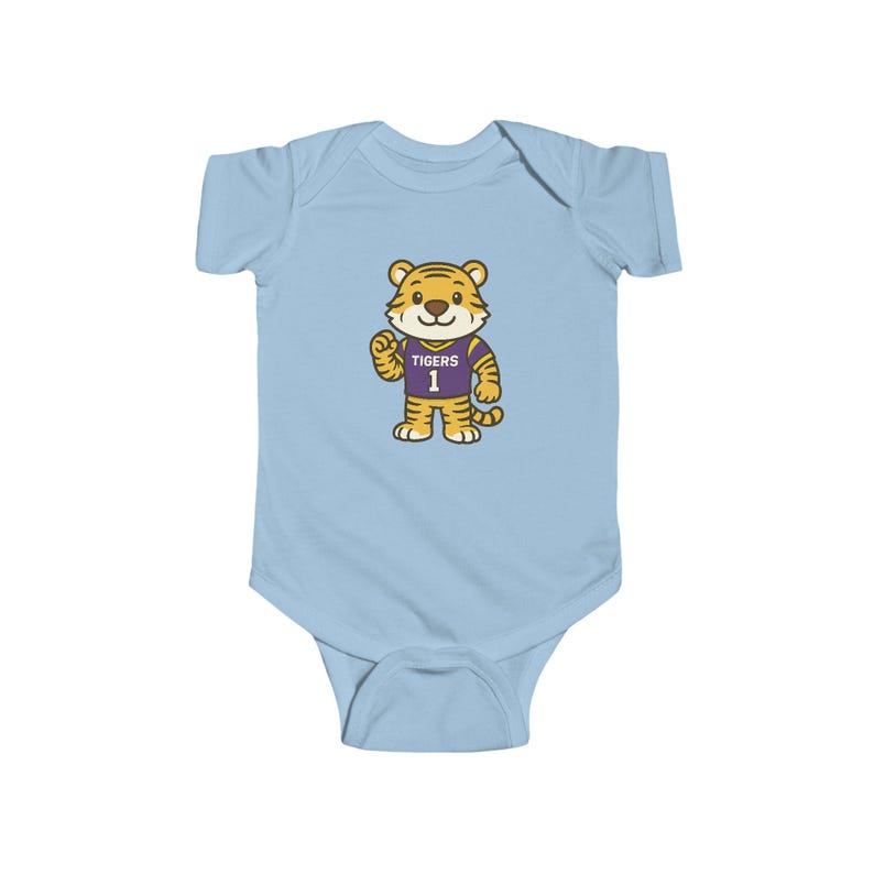 Tigers Baby Bodysuit (NB-24M) | Louisiana Football Infant Jersey Onesie | Geaux Football Baby Shower Gift | Toddler Apparel image 5