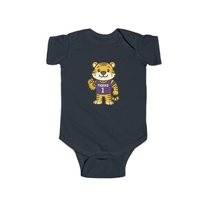 Tigers Baby Bodysuit (NB-24M) | Louisiana Football Infant Jersey Onesie | Geaux Football Baby Shower Gift | Toddler Apparel image 7