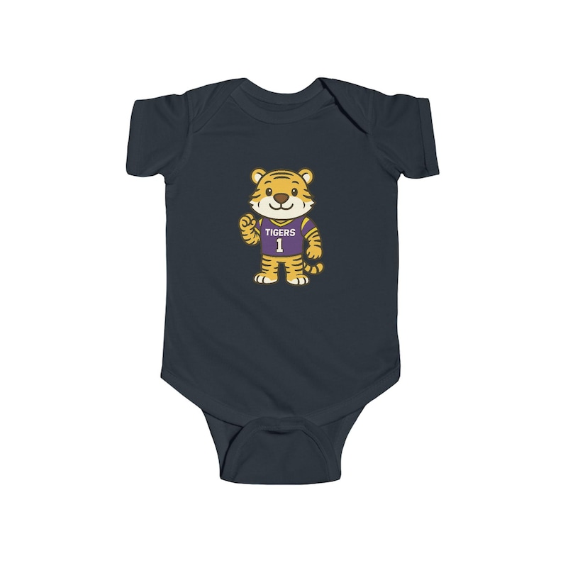 Tigers Baby Bodysuit (NB-24M) | Louisiana Football Infant Jersey Onesie | Geaux Football Baby Shower Gift | Toddler Apparel image 7