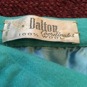 1950's Dalton Coordinates Aqua Blue Wool Pencil Skirt image 5