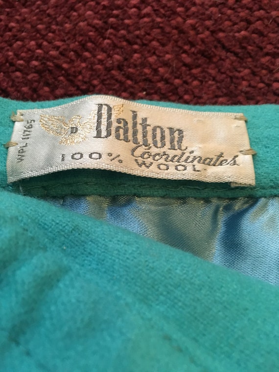 1950's Dalton Coordinates Aqua Blue Wool Pencil S… - image 5