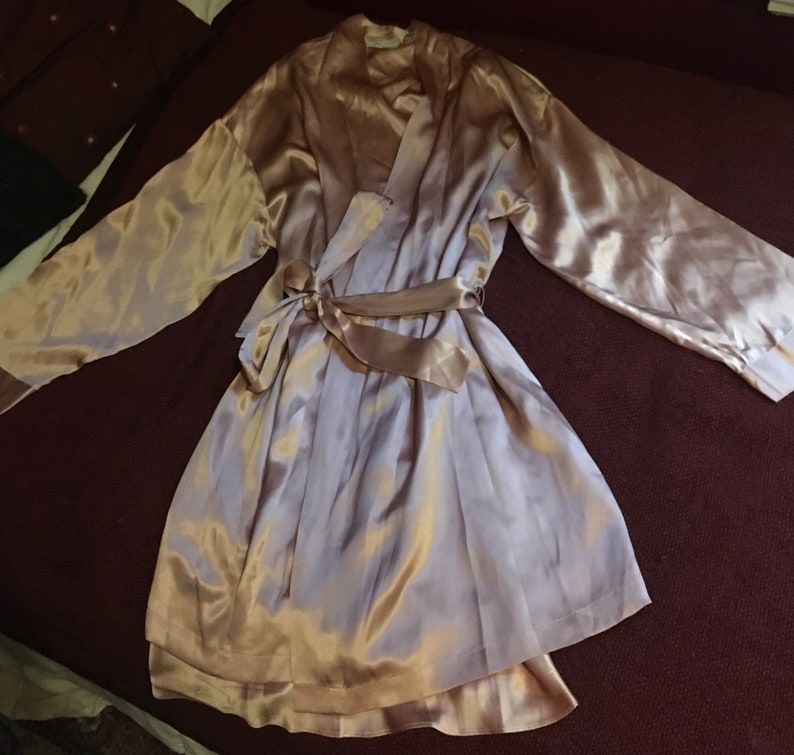 Champagne Pink Silk Marilyn Monroe by Warners Negligee /& Robe