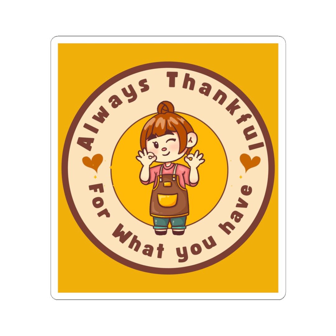 Thanksful Sticker Always Thankful Stickers, Cute Positive Quote Decals, Gratitude Gifts ...