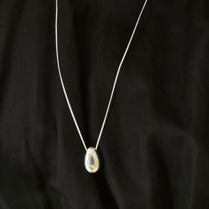 sterling silver 925 bold tear drop necklace long necklace.