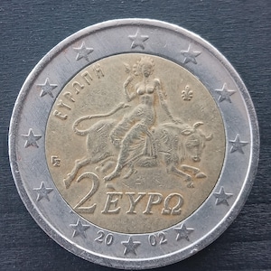 Very rare Greek 2002  2 euro coin