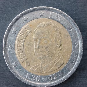 Rare Spanish 2002  2 euro coin