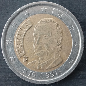 Rare Spanish 1999  2 euro coin