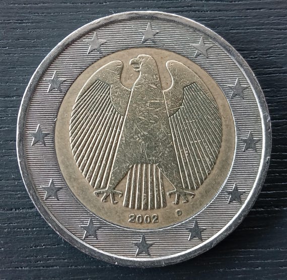 希少なドイツ2002年D 2ユーロ硬貨 - Etsy 日本