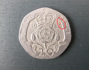 イギリス 1982年 20ペンス ピエフォー銀貨 バラ紋章 プルーフ 1982年 20ペンス硬貨 イギリス - 希少で歴史的なイギリス通貨
