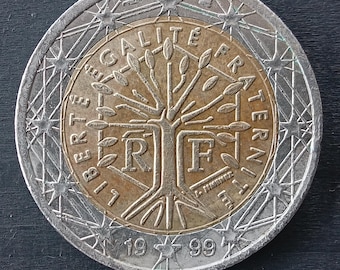 【アンティーク】France フランス 記念コイン 1999年 Euro 硬貨 レアなエラーコイン、20セントユーロコイン 1999年フランス