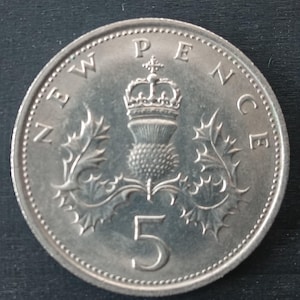 Rare British 1970  5 new pence