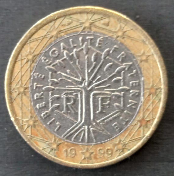 希少なフランスの1999年1ユーロ硬貨 - Etsy 日本