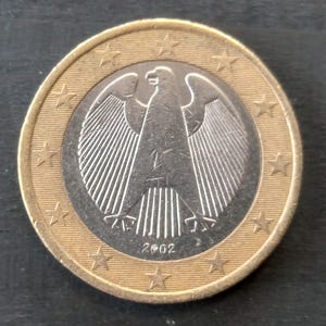 Rare German 2002 J  1 euro coin