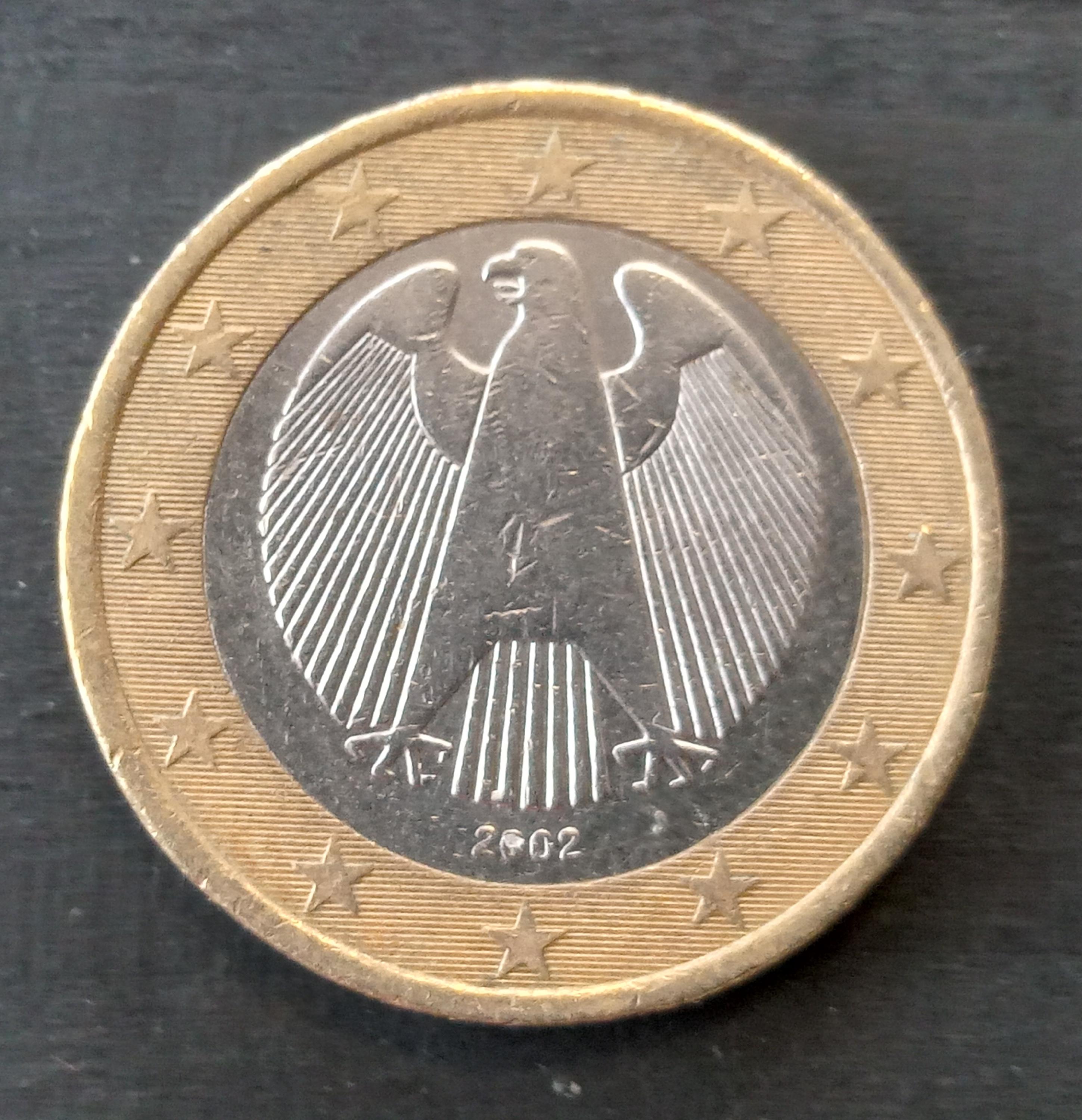 ドイツ 1ユーロ硬貨 2002年 1ユーロ硬貨 レオナルド・ダ・ヴィンチ 2002年 - メルカリ