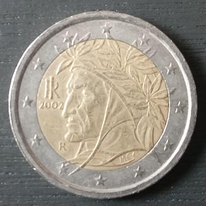Rare Italian 2002  2 euro coin