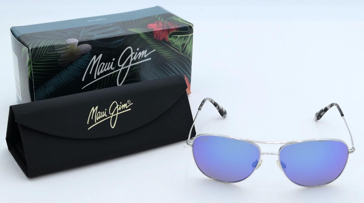 Maui Jim Cliff House B247-17 Sunglasses Silver / Blue Hawaii Lens Polarized Avia