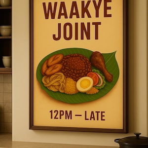 Waakye Club Poster/Digital Wall Art - Ghana Culture/UK Culture/Black Culture/African Culture