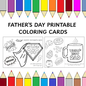 Printable Father&#39;s Day Card for Kids to Color | Foldable DIY Card for Dad or Grandpa | Coloring Card Activity | Instant Download
