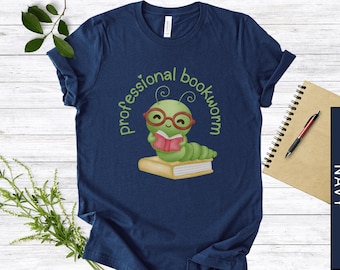 Bookworm Teacher T-Shirt - Cute Reading Design, Gift for Book Lover